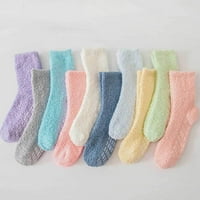 Пухкави чорапи с нехлъзгащи дръжки супер меки дишащи студени защитни зимни топли уютни плюшени чехли