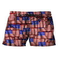 Noilla Mens Beach Shorts Еластична талия дъна Ден на независимостта Лято кратки панталони Мъже ежедневни плажни облекла мини панталони DK01- 2XL