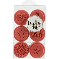 Lucky Dip Red Rubber Stamps 1.25 6 pkg-просто за вас