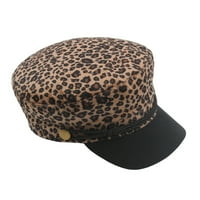 Dadaria Winter Hats for Women Leopard Print Beret Hat Casual Retro Flat Top Fail Cap Khaki, жени