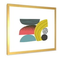 Дизайнарт 'абстрактно цветно геометрично изкуство колаж ИИ' модерна рамка Арт Принт