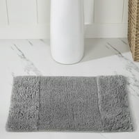 По -добри тенденции Гранада Сив памучен килим за баня, 17 x24