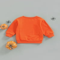 Sunisery Toddler бебе бебе Хелоуин облекло момче момиче тиква суитчър от екипаж на пуловер пуловер с дълъг ръкав есенни дрехи за есенни дрехи