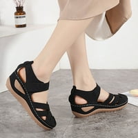 Fvwitlyh Strappy Sandals for Women Open Toe Buckle Ankle Strap еспадрил клин форма на клин Небрежен сандал