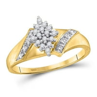 10k жълто злато кръгло диамантен клъстер пръстен cttw