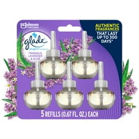 Glade Plugins Refill CT, Tranquil Lavender & Aloe, 3. Fl. Оз. Общо, ароматизирано освежител за нефтен въздух, инфузиран с етерични масла