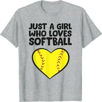 Просто момиче, което обича софтбол забавна тениска софтбол