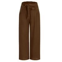 50% отстъпка за клирънс есенни панталони за жени хлабав Широк крак панталони Висока талия прави панталони ежедневни панталони