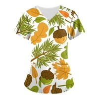 Дамски оглавява женската модна флорална щампа от най-важните работни дрехи с къси ръкави с джобове от отпечатани върхове тениски
