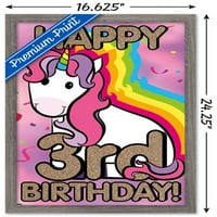 Ели Рипбергер еднорог - Честит 3-ти рожден ден плакат, 14.725 22.375