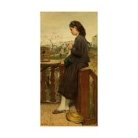 Изобразително изкуство 'момиче плетене на балкон, Монмартър' платно изкуство от Якоб Марис