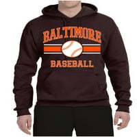 Wild Bobby City of Baltimore Baseball Fantasy Fan Sports Unise Hoodie Sweatshirt, кафяв, среден