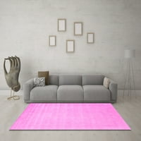 Ahgly Company Indoor Rectangle Solid Pink Modern Area Rugs, 5 '7'