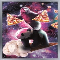 Джеймс Букър - Космическа ленива с пица за езда сладолед панда за стена, 14.725 22.375 рамки