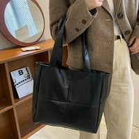 Памучна подплатена чанта дама решетка твърд цвят чанта отгоре с голям капацитет