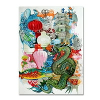 Търговска марка изобразително изкуство 'Народен дракон' платно изкуство от Оксана Зиака