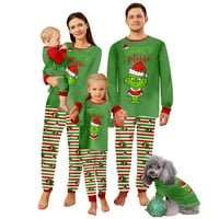 Семейство Гринч Съответстващи коледни пижами комплект възрастни и деца спално облекло Grinch елф и райета на PJS тоалет