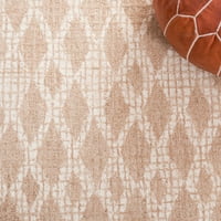 Резюме Дариан Геометричен диамантен килим, бежово слонова кост, 8 '10'