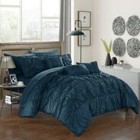 Chic Home Grantfield 10-Piece Ruffled Comforter Set, King, Beige