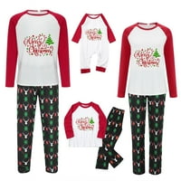 Семейство Daznico Коледа PJS съвпадащи комплекти Семейни коледни пижами печат кръгла врата с дълъг ръкав отгоре и отпечатани панталони домашни дрехи xxl за мъже