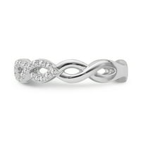Фини бижута 10k бяло злато Diamond Infinity Band Ring, размер 8