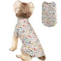 Шенмеида рокля за домашни любимци, отпечатани дрехи, кученце летни тениски, меко облекло за облекло за малки средни кучета котешки костюм