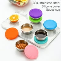 Bluethy Set 50ml Sauce Cup-Dufound голям капацитет от неръждаема стомана Малка купа за подправка със силиконова покривка за домашни консумативи