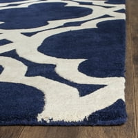 Chatham Karina Geometric Wool Runner Rug, тъмносиня слонова кост, 2'3 7 '