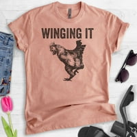 Уинг то риза, Унисе женски мъжки риза, пиле риза, пилешко крило риза, Хедър Залез, ХХ-голям