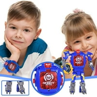 Kids Robot Watch, 2-деформационен часовник робот, Подарък за образователна игра Гледайте за деца, синьо