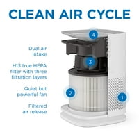 Медифи въздух ма - пречиствател на въздуха - кв. фута покритие - малък пречиствател на въздуха с НЕРА филтри - тих пречиствател на въздуха за спалня и офис-включва бебешка нощна светлина-бяла, 1 пакет