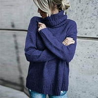 Есенни дрехи за жени дамски стилен солиден пуловер с дълъг ръкав свободен костенурка пуловер пуловер Основен палто от топлина