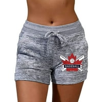 Jtckarpu Shorts Gym Shorts Жените отпечатват леко с джобове