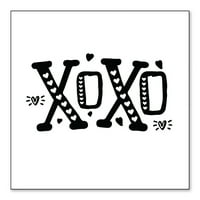 DistrentInk Персонализиран стикер за броня - 3 3 Декоративен етикет - бял фон - Xoxo Black Hearts Valentine