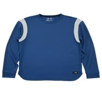 От Майкъл Страхан Мъжки синьо сиво първокласно риза с дълъг ръкав Terry Active Lyge