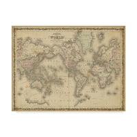 Търговска марка изобразително изкуство 'Джонсън карта на света' платно изкуство от Джонсън