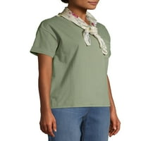 Дамска тениска с къс ръкав с шал