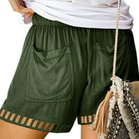 Abtel жени мини панталони с висока талия къси горещи панталони торбисти плаж шорти дами удобни празнични дъна зелени XL
