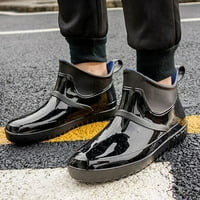 Унис Мода Къси Дъжд Обувки Нисък Връх Водоустойчиви Ботуши Кухня Гумени Обувки Черно 39