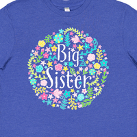 Мастилена голяма сестра с тениска с цвете кръг Младеж