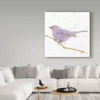 Изобразително изкуство позлатена птица и лавандула платно изкуство от Шърли Новак