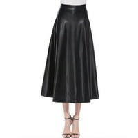 Aayomet Mini пола Женска пола с мека плетена макси, черна XL