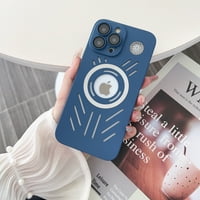 Калъф за айфон про Макс, магнитен съвместим с безжично зареждане, Протектор за камера със стъклен обектив, лого изглед кух здрав удароустойчив калъф за айфон про Ма