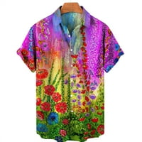 Лятна модерен клирънс Мъжки ризи Дизайнер Пролет лято Мъжки ежедневни памучни бельо със солиден цвят с къси ръкави ризи Разхлабени ризи многоцветни xxxl