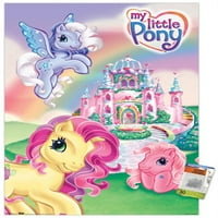 Hasbro My Little Pony - Poster на замъка за стена с бутални щифтове, 22.375 34