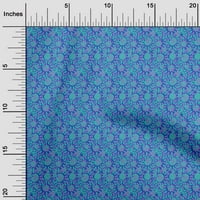 OneOone Polyester Spande Средно синя тъкан Флорална занаятна проекти Декор Матела отпечатано от двора широк