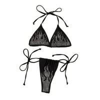 Aayomet bikinis for жени бански костюм push-up beachwear blasswear bandage set bikini дамски подложка модна сплит бански костюми, черни s
