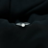 Дамски CT Moissanite Politaire Promise Ring в обстановка на нокти, Sterling Silver, US 3.00