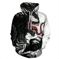Качулки за възрастни деца, Venom 3D Print Pullover Косплей костюм модна пуловер суичър