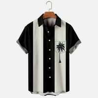 Мъжки хавайски бутон за риза с къс ръкав тропически ежедневни плажни ризи върхове